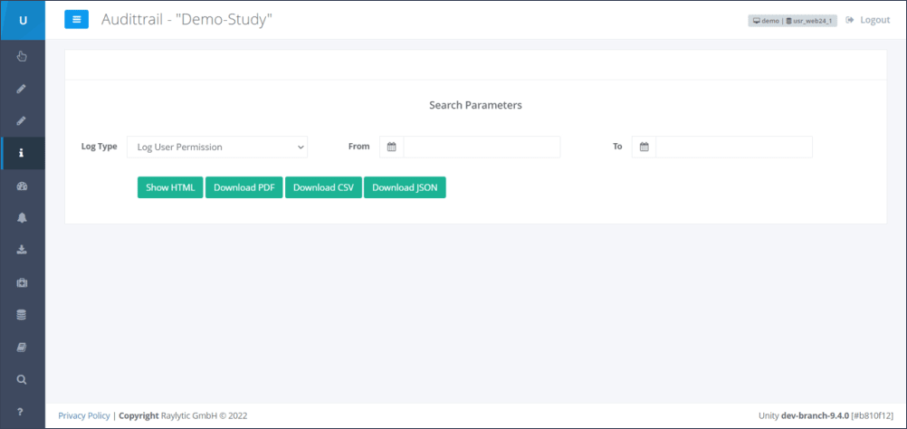 Figure 2 - Search Parameters